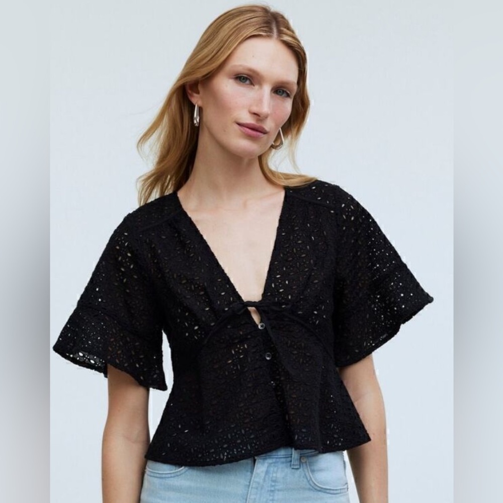 Madewell eyelet top